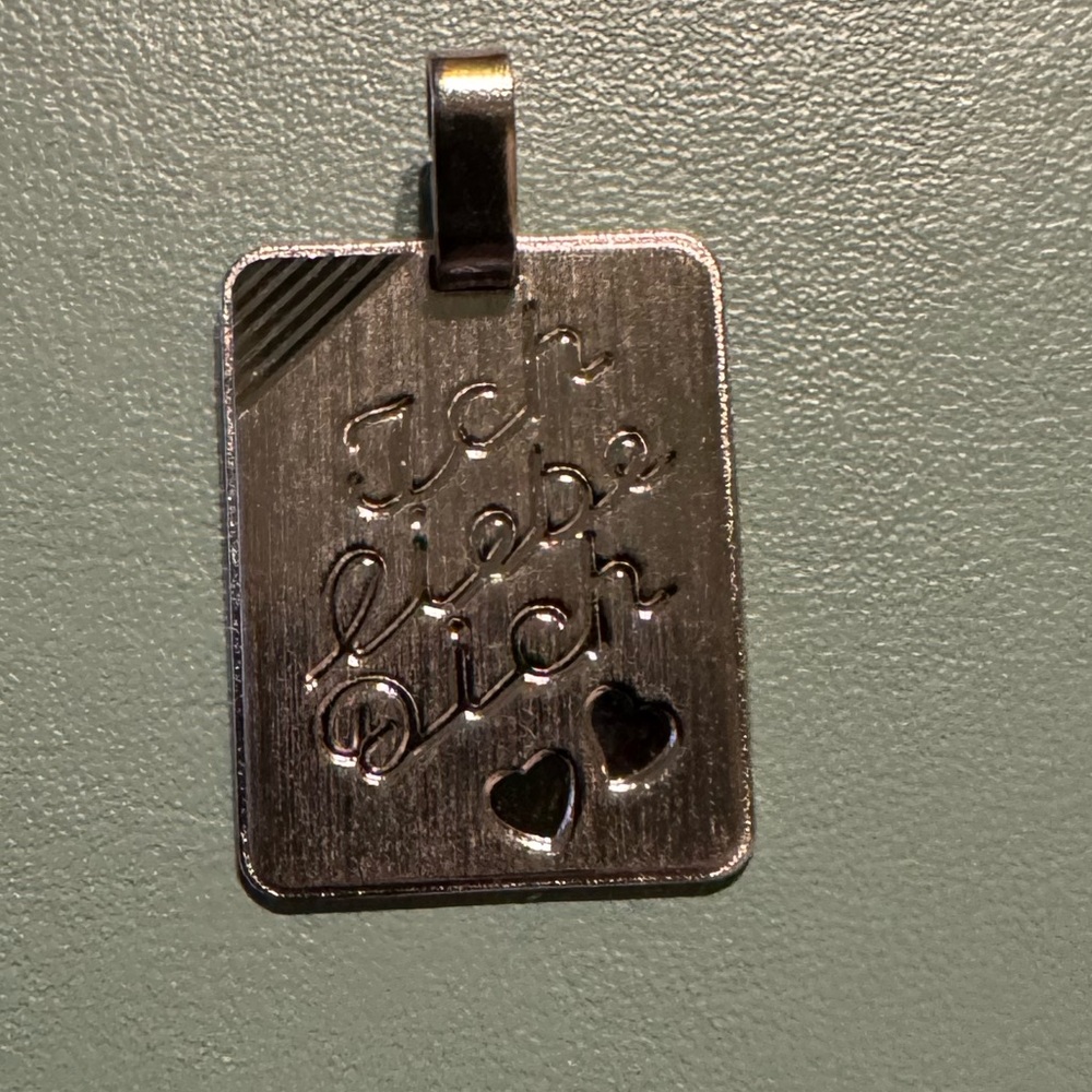 Silver Heart Pendant Necklace German “I Love You”